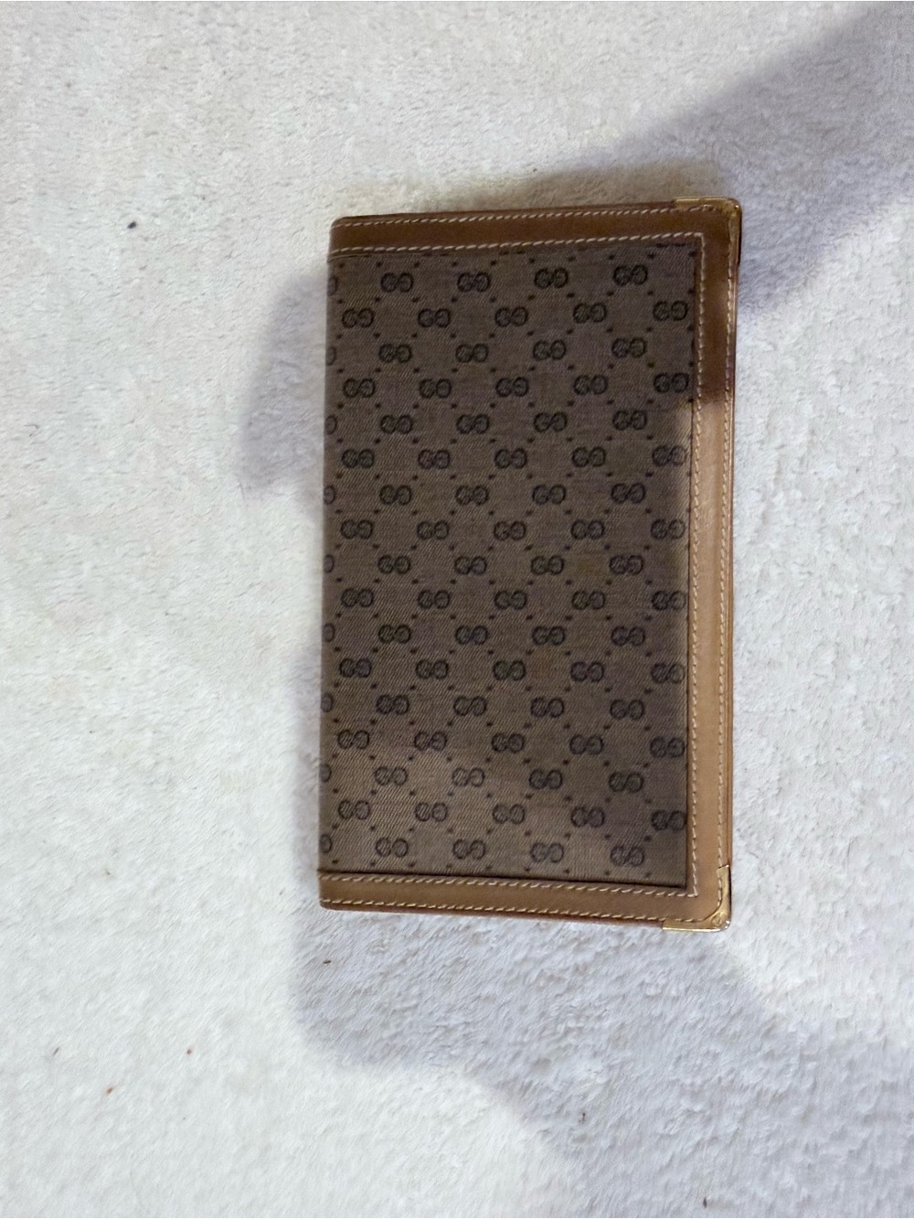 Gucci Unisex Designer Brown Monogram Passport Wallet